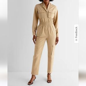 Utility Straight Leg Chino Jumpsuit,size 0